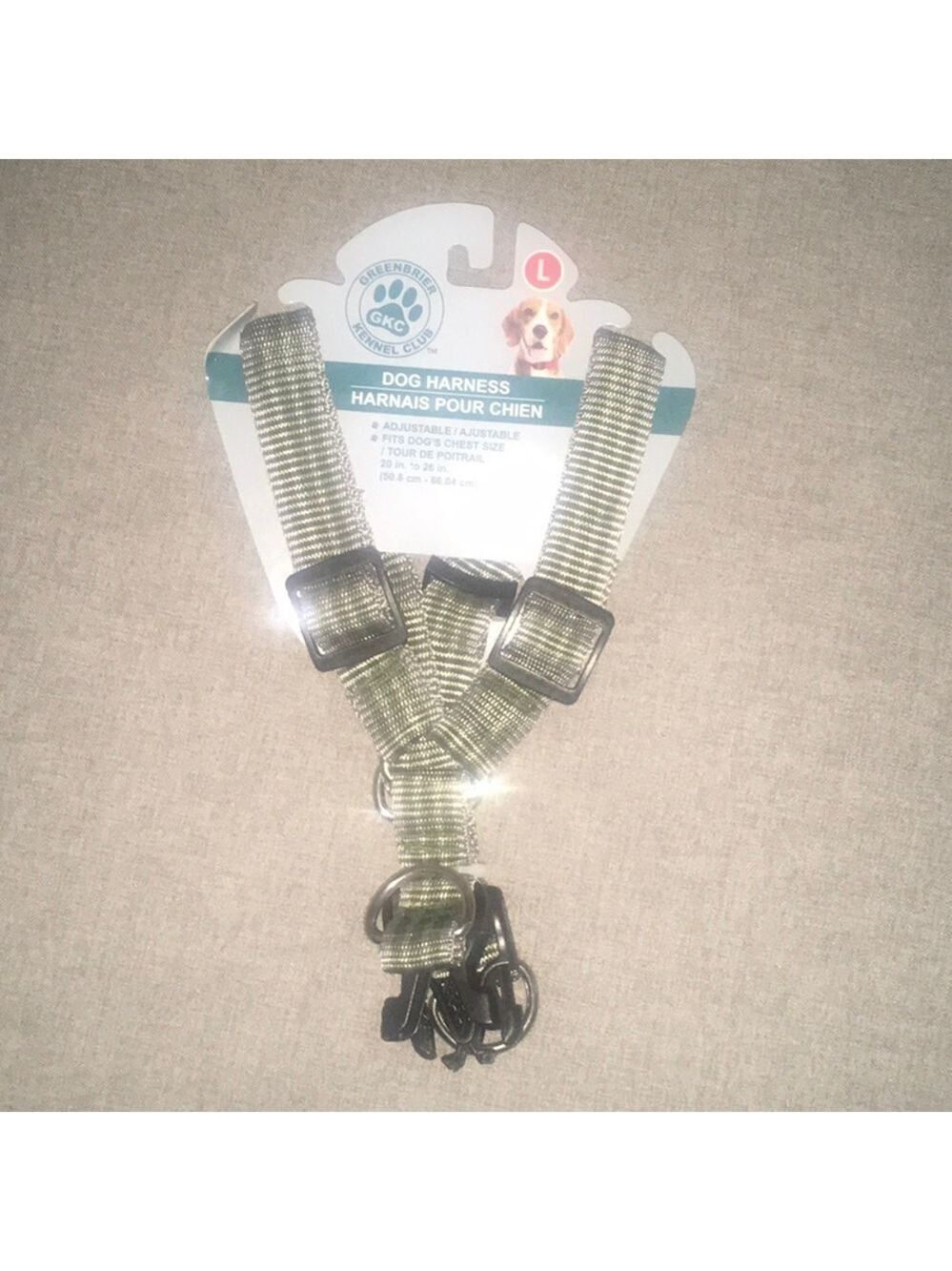 Dog Harness size Large adjustable fits dog’s chest size 20” to 26” says …